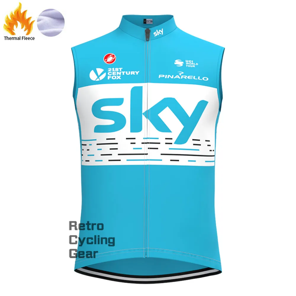 2018 blue sky Fleece Retro Cycling Vest