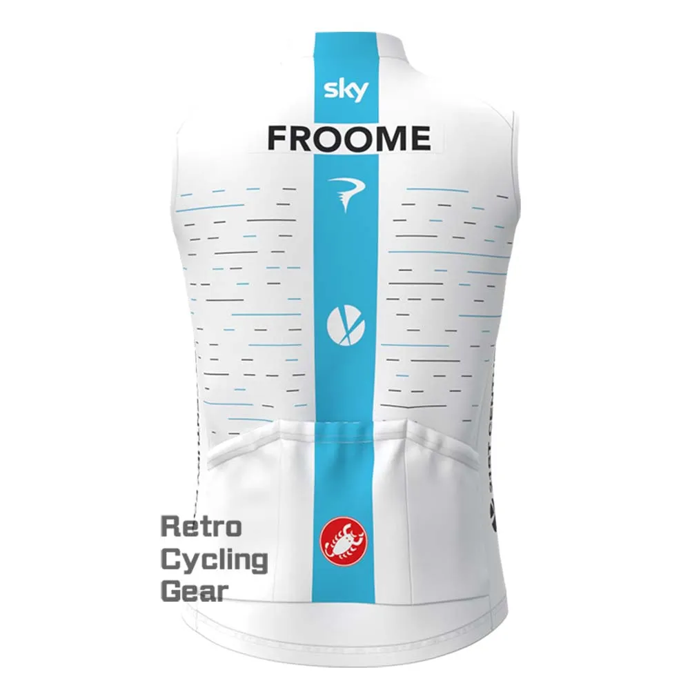 2018 white sky Fleece Retro Cycling Vest