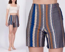 70s Zig Zag Striped Shorts - XXS, 22"