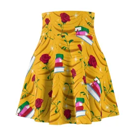 Disney Beauty And The Beast Roses And Books Women's Skater Skirt