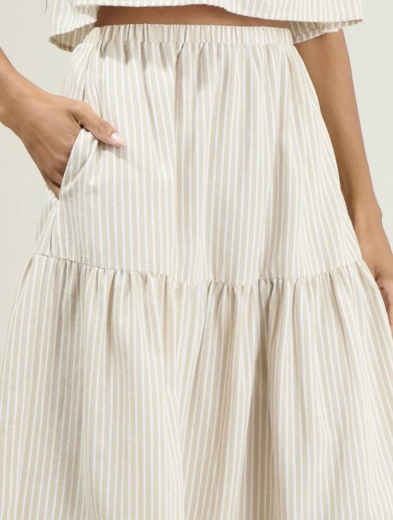 Everlanes Striped Midi Skirt