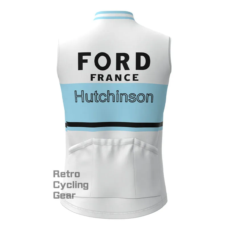 FORD White Blue Fleece Retro Cycling Vest