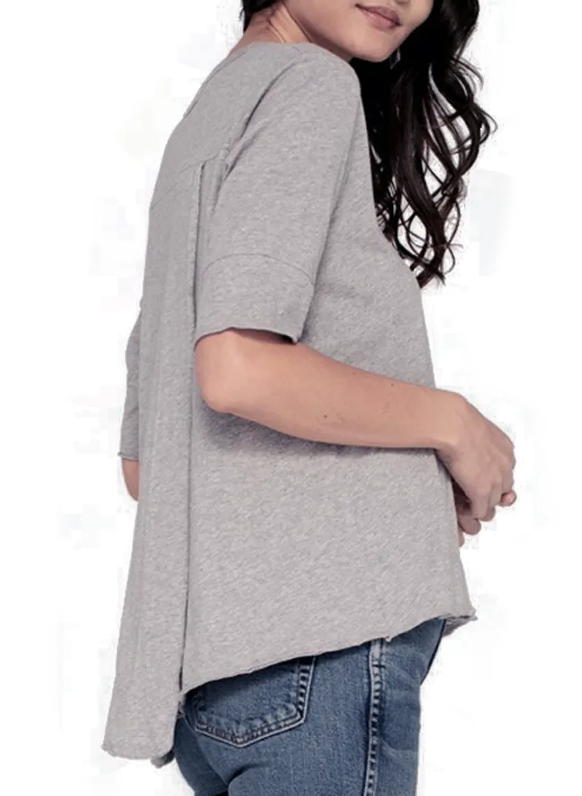 Grey Round Neck T Shirt