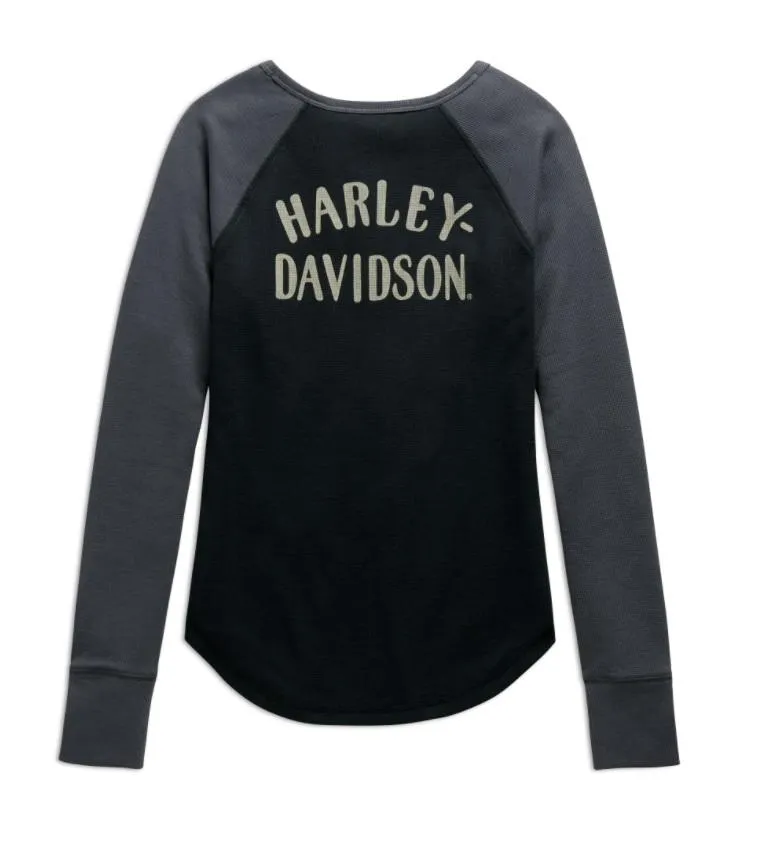 Harley-Davidson® Women's Colorblock Henley T-Shirt - 98764-20VW