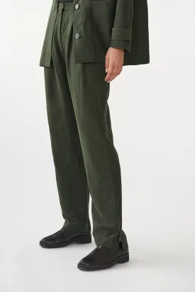 HARRY PANTS - FOREST GREEN - SILK/LINEN