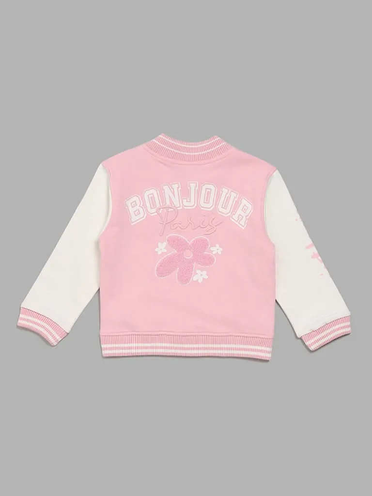 HOP Kids Embellished Light Pink Jacket