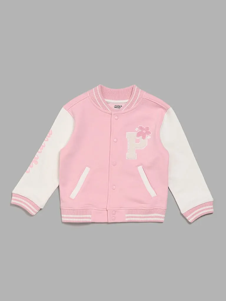 HOP Kids Embellished Light Pink Jacket