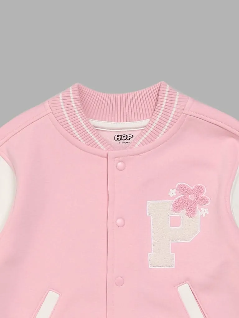 HOP Kids Embellished Light Pink Jacket