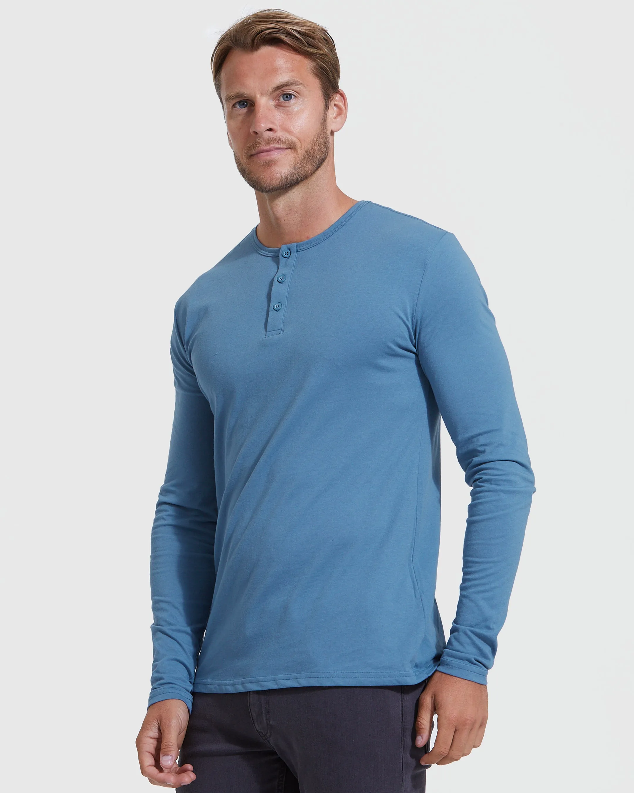 Indigo Long Sleeve Henley