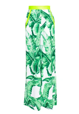 Jungle - Green Palm Havana Pants (Neon Yellow)