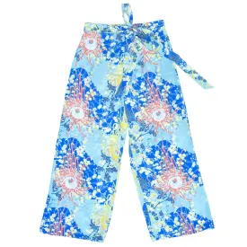 Kiku (Elastic Waist Bow Tie Pants) - Blue