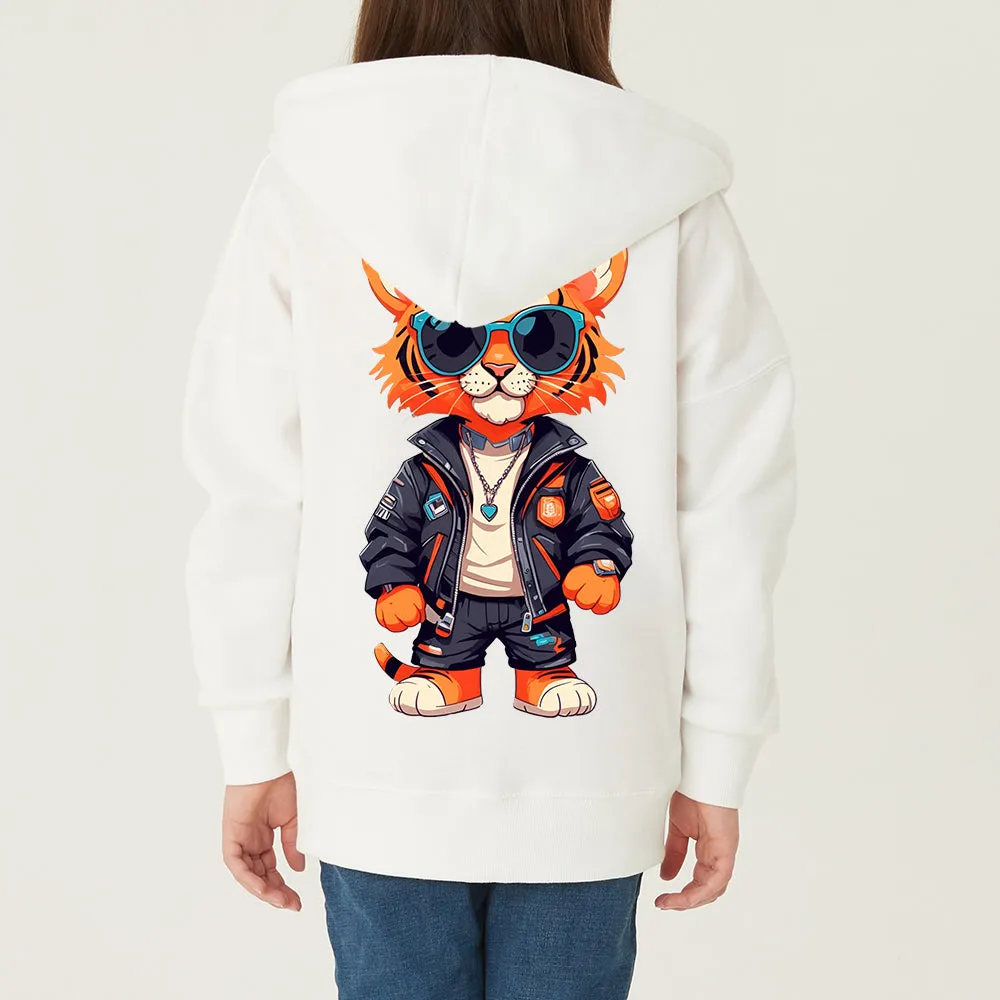 Korean Fabric Korean-made Hip Tiger Hooded Zip-Up for Special Napping Kids