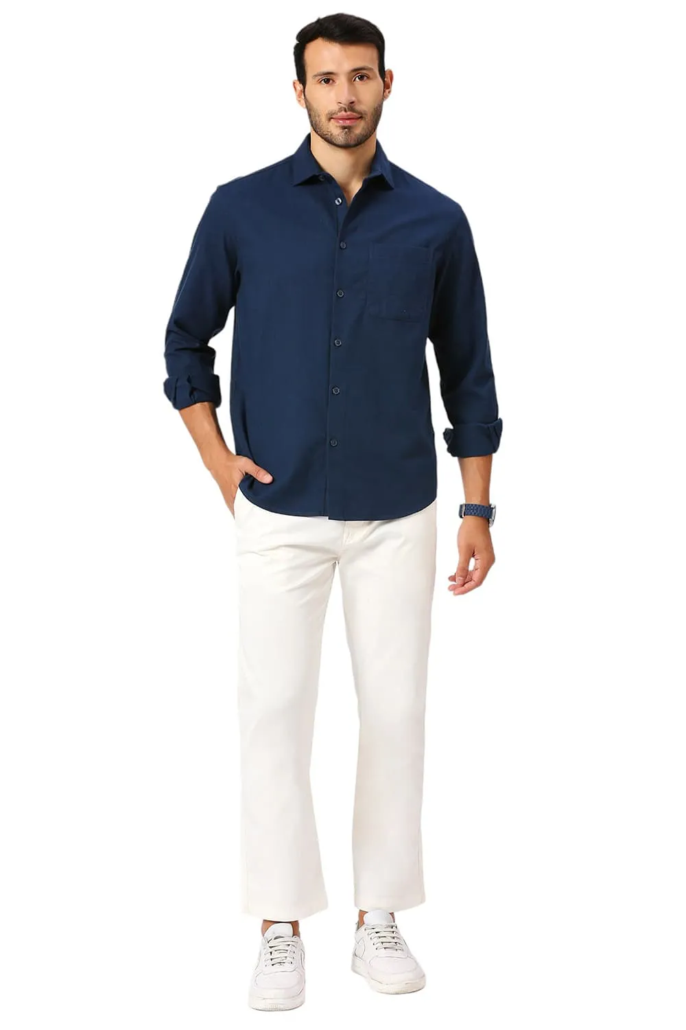 Relaxed Fit Cotton Hopsack Slub Dobby Shirt