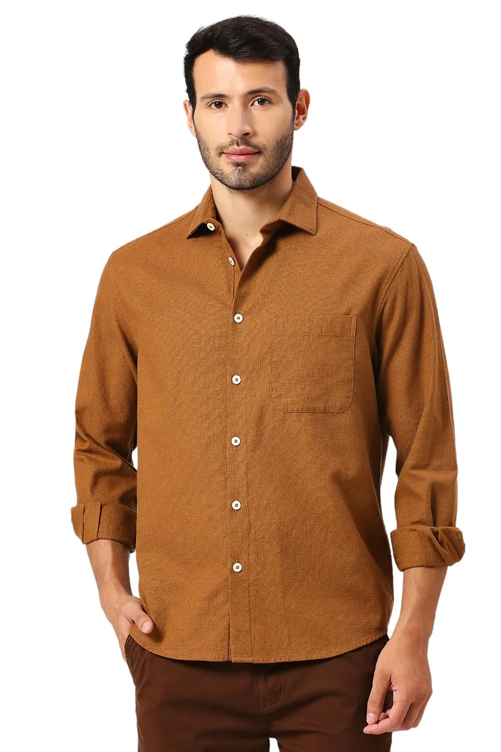 Relaxed Fit Cotton Hopsack Slub Dobby Shirt