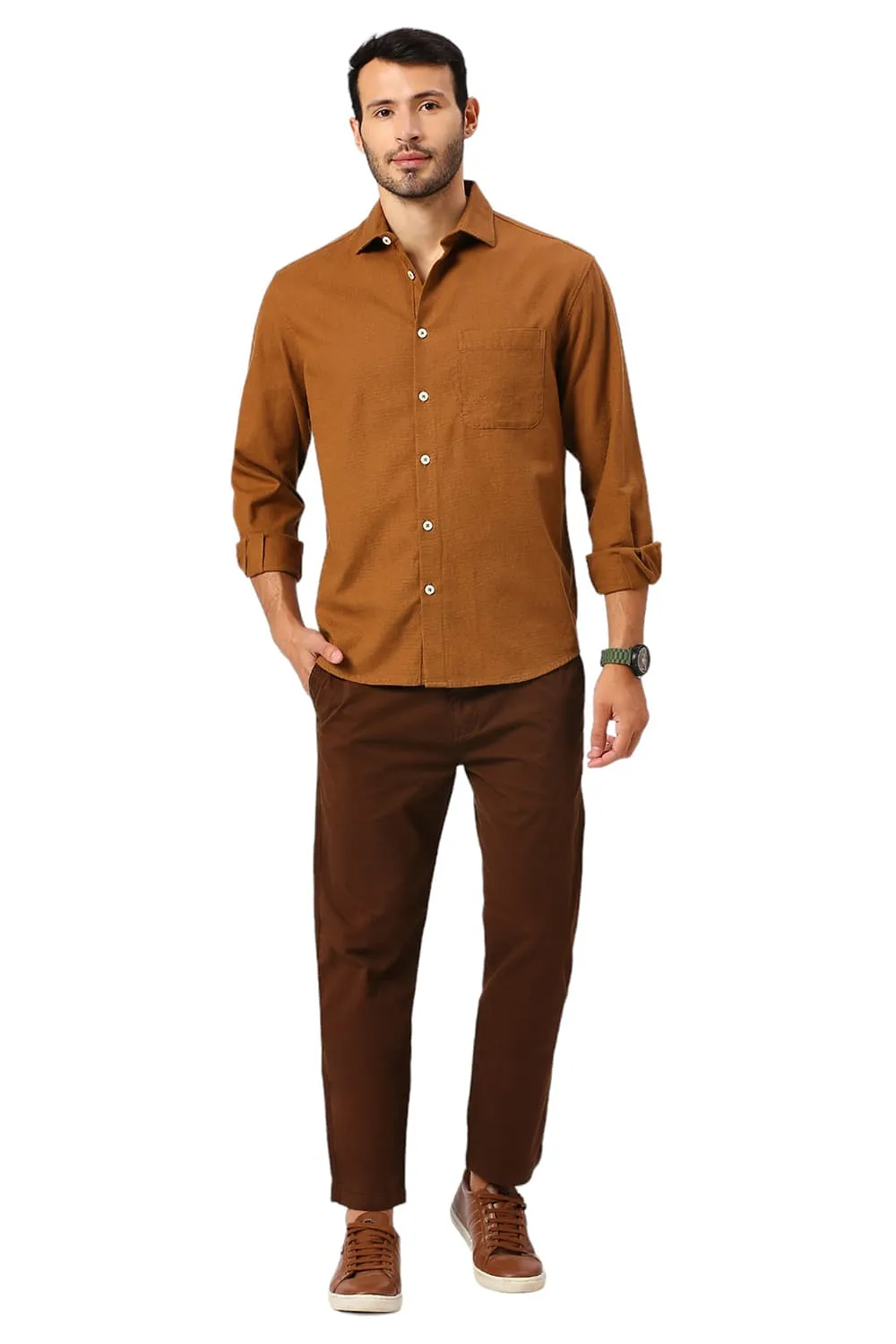 Relaxed Fit Cotton Hopsack Slub Dobby Shirt