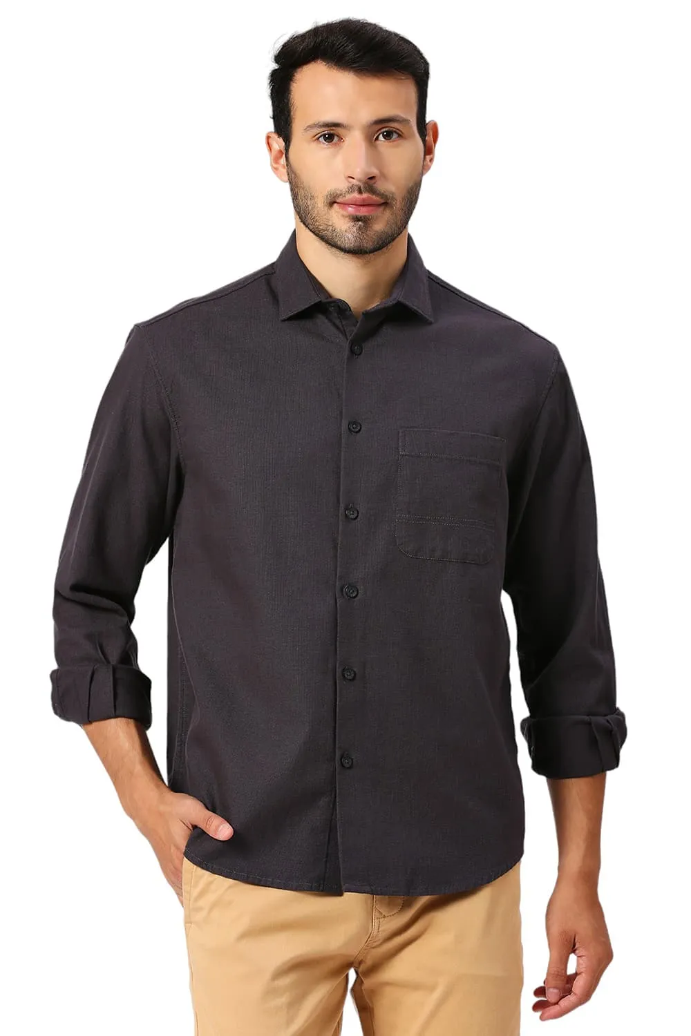 Relaxed Fit Cotton Hopsack Slub Dobby Shirt